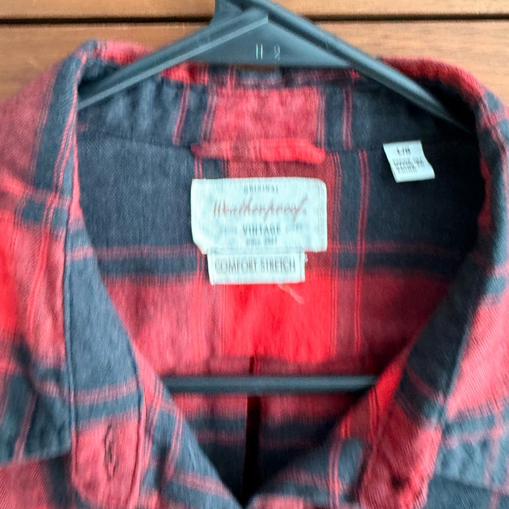 Weatherproof Red Black Plaid Long Sleeve Shirt L - Picture 7 of 9